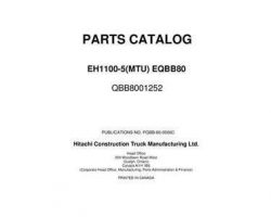 Parts Catalogs for Hitachi Eh Series model Eh1100-5 Construction And Mining