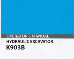 Kobelco Excavators model K903 Operator's Manual