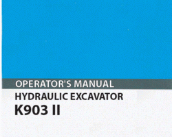 Kobelco Excavators model K903 Operator's Manual