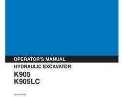 Kobelco Excavators model K905 Operator's Manual