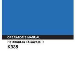 Kobelco Excavators model K935 Operator's Manual