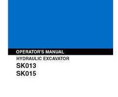 Kobelco Excavators model SK013 Operator's Manual