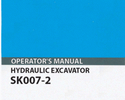 Kobelco Excavators model SK007-2 Operator's Manual