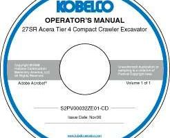 Operator's Manual on CD for Kobelco 27SR Acera Tier 4 Compact Crawler Excavator