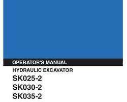 Kobelco Excavators model SK030-2 Operator's Manual