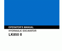 Kobelco Excavators model LK850-II Operator's Manual