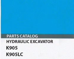 Parts Catalog for Kobelco Excavators model K905