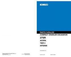 Parts Catalog for Kobelco 27SR Acera Tier 4 Compact Crawler Excavator
