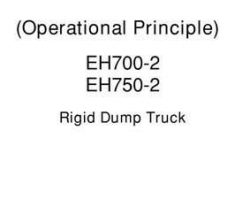 Operational Principle for Hitachi Eh-2 Series model Eh700-2 Construction And Mining