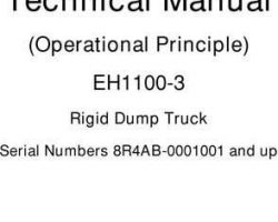 Operational Principle for Hitachi Eh-3 Series model Eh1100-3 Construction And Mining