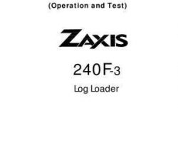 Test Manuals for Hitachi Zaxis-3 Series model Zaxis240f-3 Log Loaders