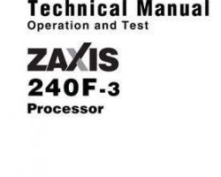 Test Manuals for Hitachi Zaxis-3 Series model Zaxis240f-3 Processors