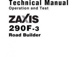 Test Manuals for Hitachi Zaxis-3 Series model Zaxis290f-3 Road Builders