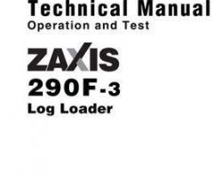 Test Manuals for Hitachi Zaxis-3 Series model Zaxis290f-3 Processors