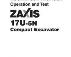 Test Manuals for Hitachi Zaxis-5 Series model Zaxis17u-5n Excavators