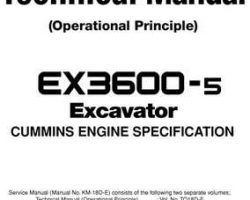Operational Principle for Hitachi Ex-5 Series model Ex3600-5 Excavators