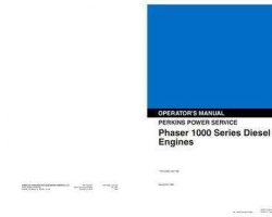 Kobelco Engines model Phaser 1000 Perkins Series Engine Operator's Manual