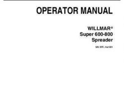 Willmar WR330546G Operator Manual - S600 / S-600 / S800 / S-800 Spreader