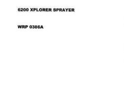 Willmar WRP0386A Parts Book - 6200 Xplorer Sprayer (1997)
