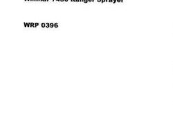 Willmar WRP0396 Parts Book - 7450 Ranger Sprayer (1998)