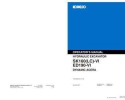 Kobelco Excavators model SK160LC-VI Operator's Manual