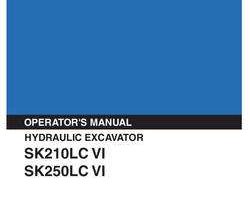 Kobelco Excavators model SK250LC Operator's Manual