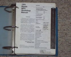 1991 Mazda MPV Workshop Service Manual Binder