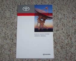 2012 Toyota Corolla Matrix Display Audio System Owner's Manual