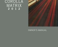 2012 Toyota Corolla Matrix Owner's Manual