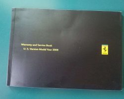 2009 Ferrari Warranty & Service Book Owner's Manual Supplement