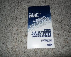 1986 Ford F-250 6.9L Diesel Owner's Manual Supplement