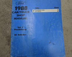 1988 Ford F-250 Truck Pre-Delivery, Maintenance & Lubrication Service Manual