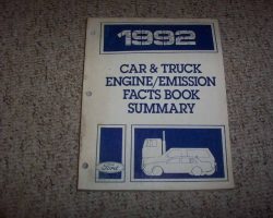 1992 Ford F-250 Truck Engine/Emissions Facts Book Summary