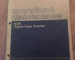 Caterpillar D3B Track Tractor Operator's Manual