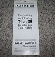 1944 Harley Davidson 74 & 80 Side By Side Twin Models Owner's Manual