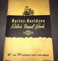 1948 Harley Davidson Panhead 61 & 74 Overhead Valve Twin Models Owner's Manual