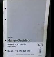 1974 Harley Davidson TX-125 Parts Catalog Supplement