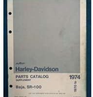 1972 Harley Davidson Baja Parts Catalog Supplement