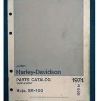 1973 Harley Davidson SR-100 Parts Catalog Supplement