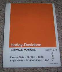 FXE FX FXS Owner's Manual NOS Harley 1978-1/2 FL FLH 