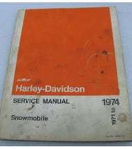 1974 Harley Davidson Snowmobile Service Manual