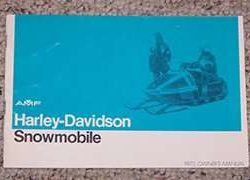 1973 Harley Davidson Snowmobile Owner's Manual