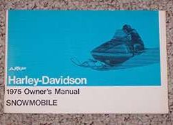 1975 Harley Davidson Snowmobile Owner's Manual