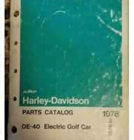 1977 Harley-Davidson DE-40 Electric Golf Car Parts Catalog
