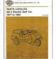 1978 Harley-Davidson DE-3 Electric Golf Car Parts Catalog