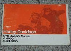 1978 Harley Davidson Sportster XL-1000 & XLCH-1000 Owner's Manual