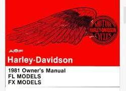 1981 Harley Davidson Electra Glide FL & FX Models Owner's Manual