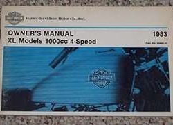 1983 Harley Davidson Sportster XL Models 1000cc 4-Speed Owner's Manual