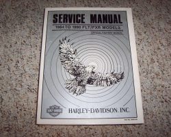 1986 Harley Davidson Electra Glide FLT Models Service Manual