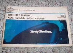 1984 Harley Davidson Sportster XL/XR Models Owner's Manual